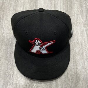 Kannapolis Intimidators (size 7 1/4) New Era Black Baseball Cap